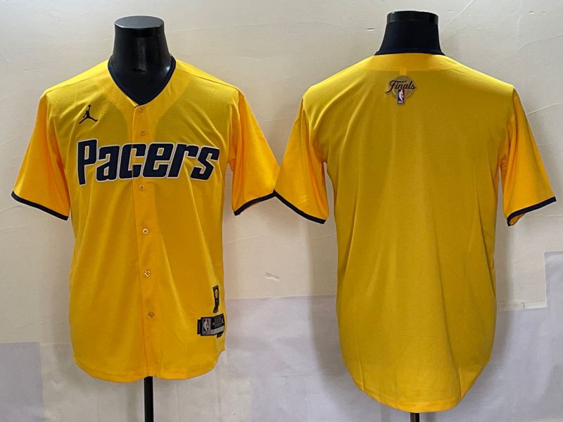 Men 2025 Indiana Pacers Blank Yellow Joint Name NBA Jersey style 1->indiana pacers->NBA Jersey